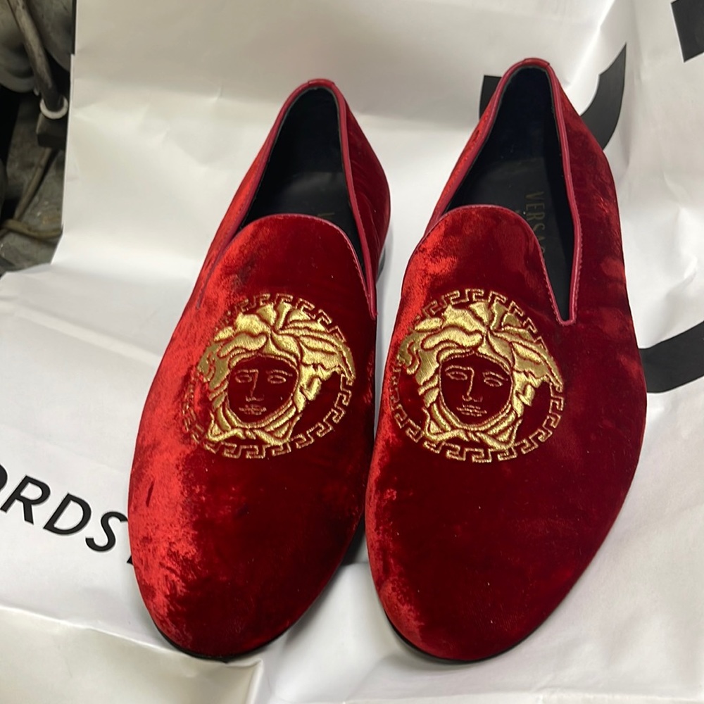 Versace Red velvet Loafers work couple times